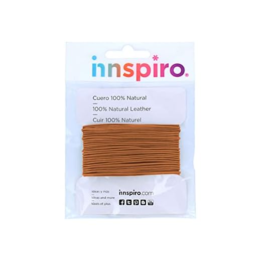 INNSPIRO Cordón Cuero Natural Miel 2,0mm. 5m.