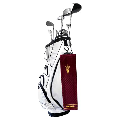 Image of Team Golf NCAA Arizona State Sun Devils Embroidered Golf Towel, Checkered Scrubber Design, Embroidered Logo (Pack of 6)