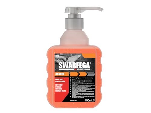 Swarfega Orange Hand Wash Solvent-Free Heavy Duty Hand Cleaner with Natural Scrub and Moisturisers Gentle on Skin 450ml Pump