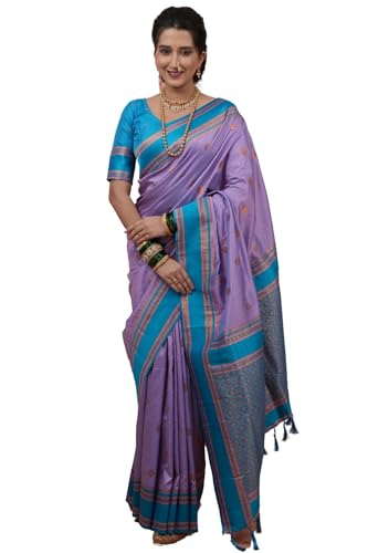 Image of SGF11 Women's Kanjivaram Pure Soft Silk Saree With Unstitched Blouse Piece