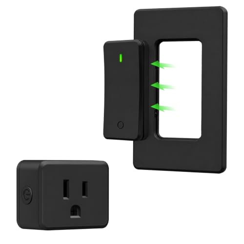 Image of Greencycle Remote Control Outlet,Black Detachable Wireless Light Switch
