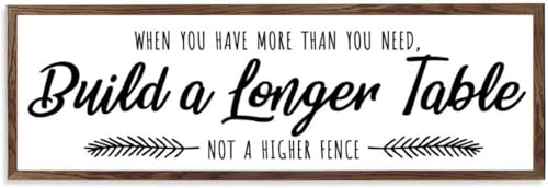 When You Have More Than You Need Build A Longer Table Inspirational Metal Sign - 4X16 Inch Rustic Wall Decor