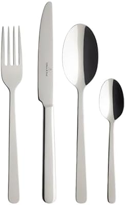 Villeroy & Boch Louis Set De Cubiertos, 24 Piezas Plata/Platino, Apto Para Lavavajillas, Cuberteria 6 Personas, Set Cubierto, Acero Inoxidable