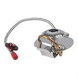 Estufa de mochilero, estufa de gas portátil resistente al viento con quemador dividido y tubo de precalentamiento, compatible con recipiente de combustible de isobutano/propano para senderismo