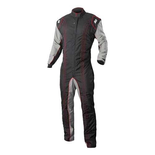 K1 RaceGear Driving Suit GK2 1-Piece Single Layer Nylon Boot Cut Black/Red Large/X-Large Each
