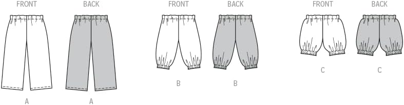 Burda X09202BURDA Babies Cotton Pants, Grow-with-me Pants, and Seersucker Shorts Sewing Pattern Packet, Design Code B9202, Sizes 1M-3 (56-98)