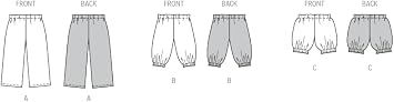 Burda X09202BURDA Babies Cotton Pants, Grow-with-me Pants, and Seersucker Shorts Sewing Pattern Packet, Design Code B9202, Sizes 1M-3 (56-98)