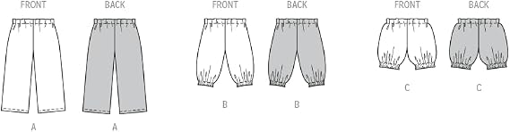 Burda X09202BURDA Babies Cotton Pants, Grow-with-me Pants, and Seersucker Shorts Sewing Pattern Packet, Design Code B9202, Sizes 1M-3 (56-98)