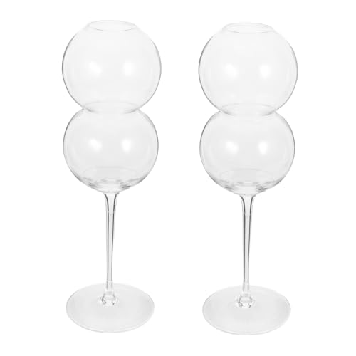 CONGARTENO 2pcs Footed Cups Elegant Glass Wine Goblets for Cocktails Stylish Drinkware for Home Bars Weddings and Parties Capacity