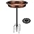 VIVOHOME Oval Polyresin Bird Bath Bowl with Solar Fountain, 29 Inch Height Outdoor Freestanding Birdfeeder with Metal Stake, Capacity 1.3 Gallons, 5-Pronged Base, Bronze