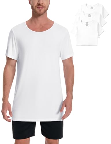 Image of Idtswch Mens Tall Undershirt Crew Neck Soft T-Shirts Lightweight & Breathable(1 Pack & 3 Pack)