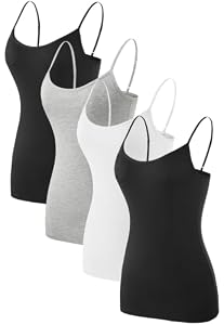 Komfokore – Komfokore Damen Unterhemden Verstellbar Spaghettiträger Tank