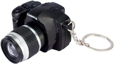 Rosojodg Black Camera LED Keychain with Sound, Key Ring Decor Bag Wallet Pendant,Decorative Hanging Ornaments(4.95cmx5.3cm)