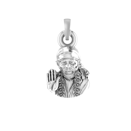 Pendentif Sai Baba en argent sterling 925 de qualité supérieure Mtrolls