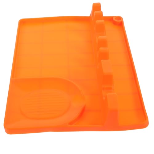 Homoyoyo Soporte de Silicona para Cucharas y Cubiertos de Cocina, Reposacucharas Grande 6 Orificios, Resistente al Calor, Color Naranja, Accesorio Multifunción para Hogar y Restaurante