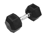 Sporttrend 24® Hexagon Hantel 1-50KG, Einzeln, verchromter Griff | sechseckige Kurzhantel, rutschfeste Kompakthantel, gummierte Hex Hanteln