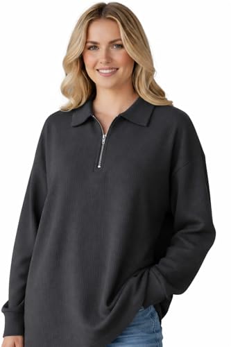 Image of Mack Jonney Women's Ribbed Zip Polo T-Shirt | Full Sleeve Collared Top | Camel Beige Casual Sweatshirt | Regular Fit-M7403