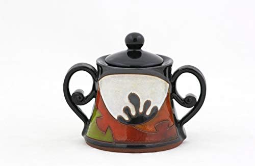 Ceramic Honey Pot, Handmade Pottery sugar bowl, Hostess gift, Ceramic Sugar Dish, Art pottery sugar caddy, Sugar canister, Tri Ushi