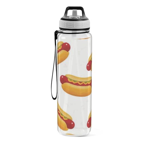 Bouteille d'eau de sport anti-fuite gourde Tritan jaune 946g