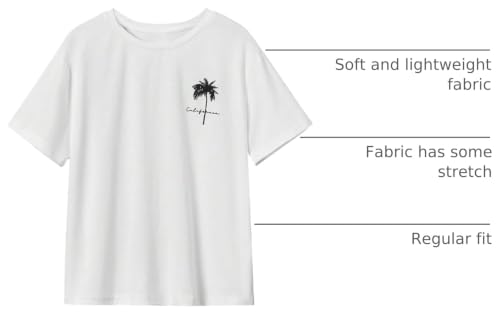 Image of SOLY HUX Boy's Graphic Tees Palm Tree Print Short Sleeve Crew Neck Summer Trendy T-Shirts Clothes for Teen Boys