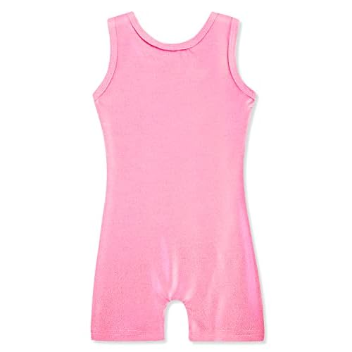 HOZIY Gymnastics Leotards with Shorts for Girls Toddlers Kids Biketard Tumbling Outfits Sparkle Unicorn Leopard Galaxy 3-4T A Sparkly Pink