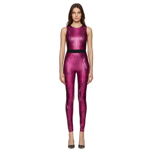 VERSACE JEANS COUTURE Fushcia Lizard Print High-Waist Leggings - M