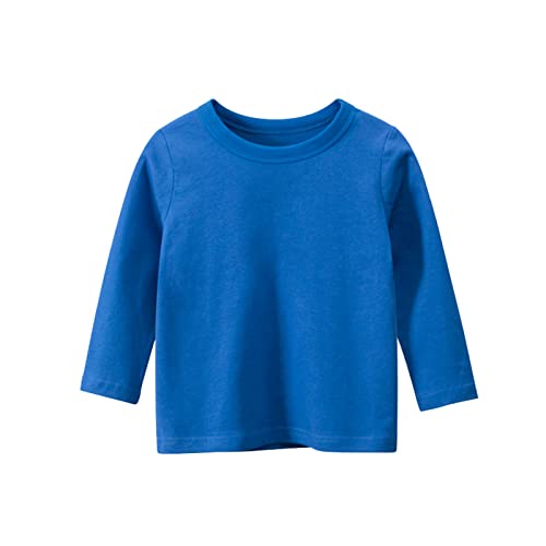 Toddler Girls Fall Shirt Long Sleeve Cotton Solid Athletic Soft Shirts Kids Crewneck Base Layer Casual Clothes