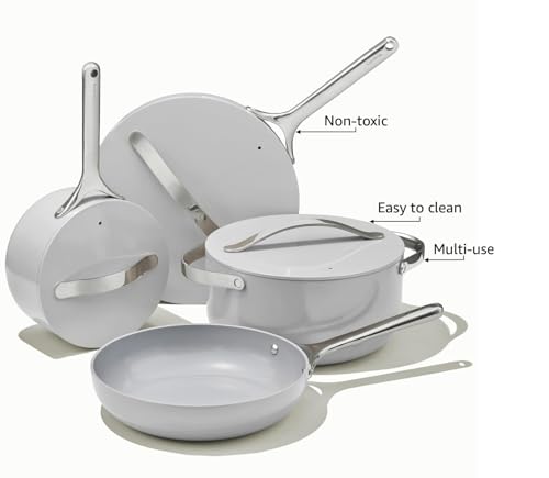 Caraway-Nonstick-Ceramic-Cookware-Set-12-Piece-Pots-Pans-Lids-and-Kitchen-Storage-Non-Toxic-Oven-Safe-Compatible-with-All-Stovetops-Gray Caraway Nonstick Ceramic Cookware Set 12 Piece Pots Pans Lids and Kitchen Storage Non Toxic Oven Safe Compatible with All Stovetops Gray