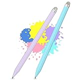 BEGROTROL Stylus Pens for Touch Screens with Magnetic Adsorption, Universal Disc & Fiber Tips iPad Pencil, Compatible with iPhone, Android and All Capacitive Touch Screens (Blue+Purple)