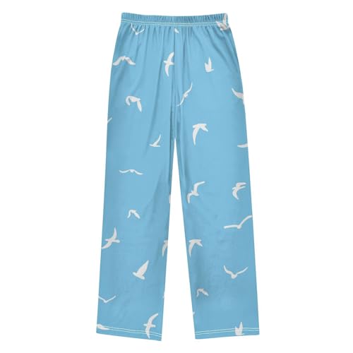 Silhouette Birds Boys Pants Boys Athletic Pants Long Pant for Boywith Pockets Wide-Leg Size 6-14Y2