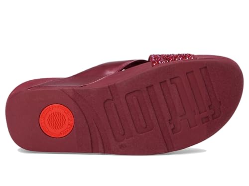 Image of FitFlop Womens Lulu Crystal-Mix Metallic Cross Slides All Black Sandal