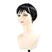 Gucagle Men Wig Fashionable Synthetic Short Hair Toupee Breathable Hairpiece Easy to Use for Parties Daily Life Synthetic Fiber (Black)