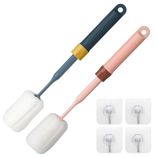 Cleansprite 2-Pack Adjustable 12.9 Sponge Bottle Brushes Cleaning Set