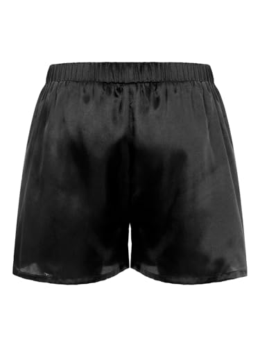 Men's Boxers Shorts Satin Pajamas Bottoms Sleep Shorts with Pockets Sleepwear Nightwear4