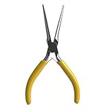 YXQ Long Needle Nose Pliers Cutter Plastic Coated Handle Electrical Repair Tool Yellow(6 inch)
