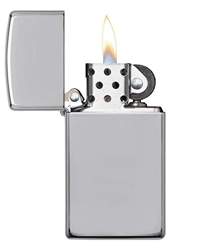 Mechero Zippo de cromo plateado espejo con acabado elegante y resistente 3