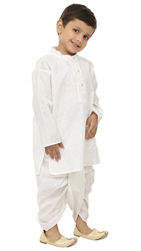 Dhoti Kurta Royal Kurta FOCIL vêtement de fête enfant blanc confortable