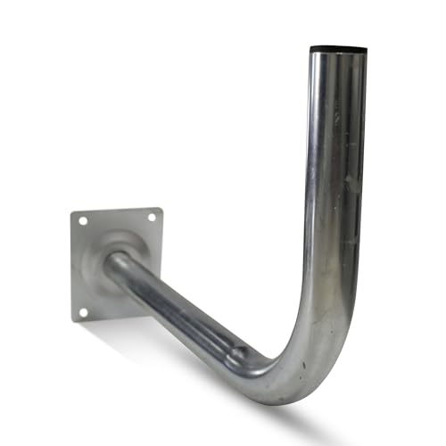 DOJA Barcelona | Fixation Antenne | Pack 1 | Mat Parabole Mural en L | Ø38mm | 50X24cm | Suport Antenne En Acier | Accessoires De Fixation | Pour Support Mural TV, Mat Parabole Satellite, Mat Antenne