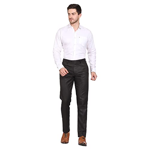 Image of MALENO Men's Diamond Textured Regular Fit Trouser | Soft and Breathable Fabric | Trousers for Office, Party