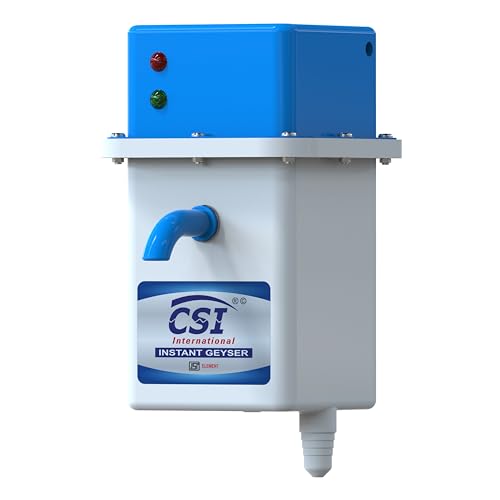 Image of CSI INTERNATIONAL Instant Water Geyser 1 L Portable water heater, Auto Cut Off Feature with 1 Year Warranty, For Home, Office, Restaurant etc, Geyser Made of First Class Abs Plastic (white-blue)