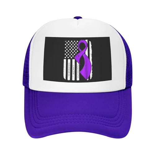 Pancreatic Cancer Awareness Flag Trucker Hat Snapback Mesh Baseball Cap Unisex2