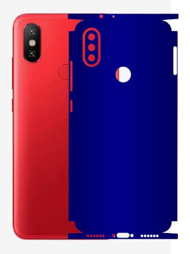 Image of AtOdds - Full Body Back Screen Guard Protector Film - Lamination Wrap Skin Sticker Compatible with Xiaomi Mi A2 | Scratchproof Matte Finish (Design - Cobalt Blue)
