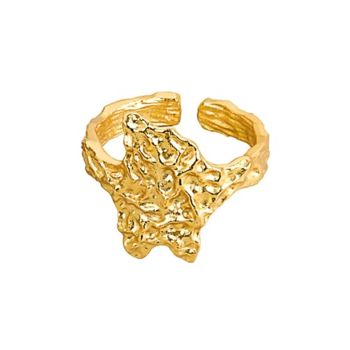 Anneau ouvert aux femmes géométrie irrégulière bague ajustable design minimaliste