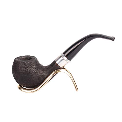 YANGFH Men's Pipe Genuine Ebony Pipe Mahogany Handmade Pipe Creative Wood Tube pipe