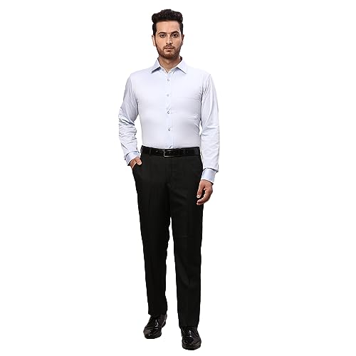 Image of Raymond Men Slim Fit Dobby Pattern Pure Cotton Semicutaway Collar Full Sleeve Formal Shirt