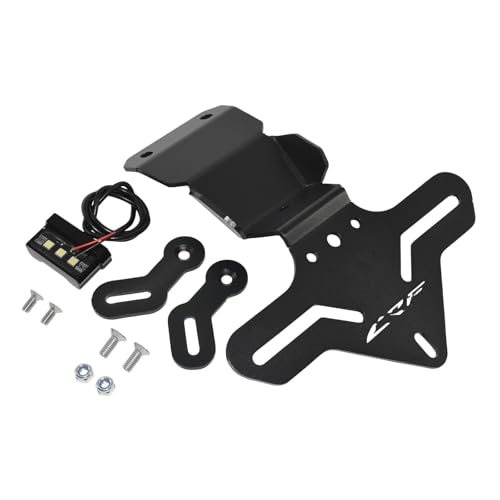 WYHSFSS Motorrad-Kennzeichenhalter, für Honda CRF250L Rally 2021-2024 Motorrad Hinten Faltbare Kurze Schwanz Kennzeichen Kit Kennzeichen Halterung Halter,A