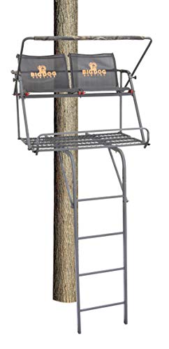 Big Dog Hunting Great Dane Two Person Ladder Treestand with Comfort Mesh Flip Up Seat, 17.5\'
