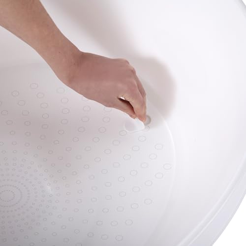 Image of Toddler Bath Tub | Larger Bath for Bigger Kids at Bathtime | Includes Warm and Soft Foam backrest | Grippy Anti-Slip Surface | Includes Easy Drain Bath Plug | Taupe Beige