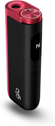 GLO Hyper Pro Cigarrillo Electrónico, Dispositivo para calentar tabaco, Tabaco Calentado, Negro y Rojo