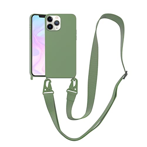 Image of Compatible with iPhone 11 Pro Max Case with Lanyard Crossbody iPhone Case with Strap Adjustable Shockproof Drop Protection Silicone Phone Cover for iPhone 11 Pro Max 6.5'' Mint Green